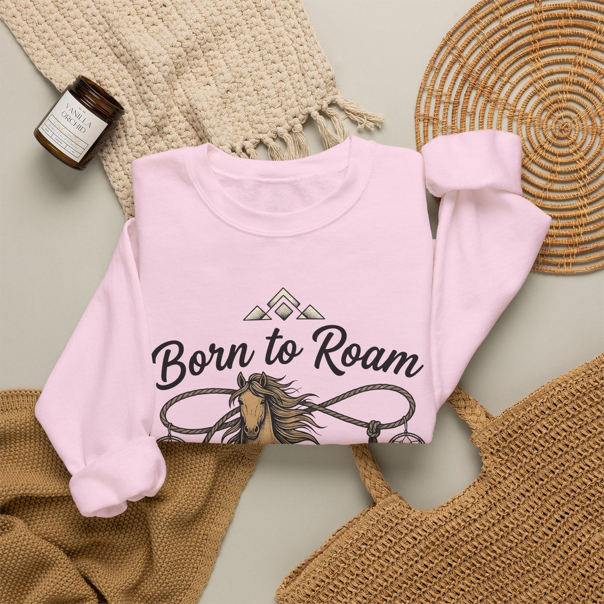 Horse Illustration Sweatshirt Cowgirl Ranch Gift Women Tribal Sweatshirt Stallion Sweatshirt Cowboy Fan Rodeo Sweatshirt Farm Graphic Retro Charm Sweatshirt