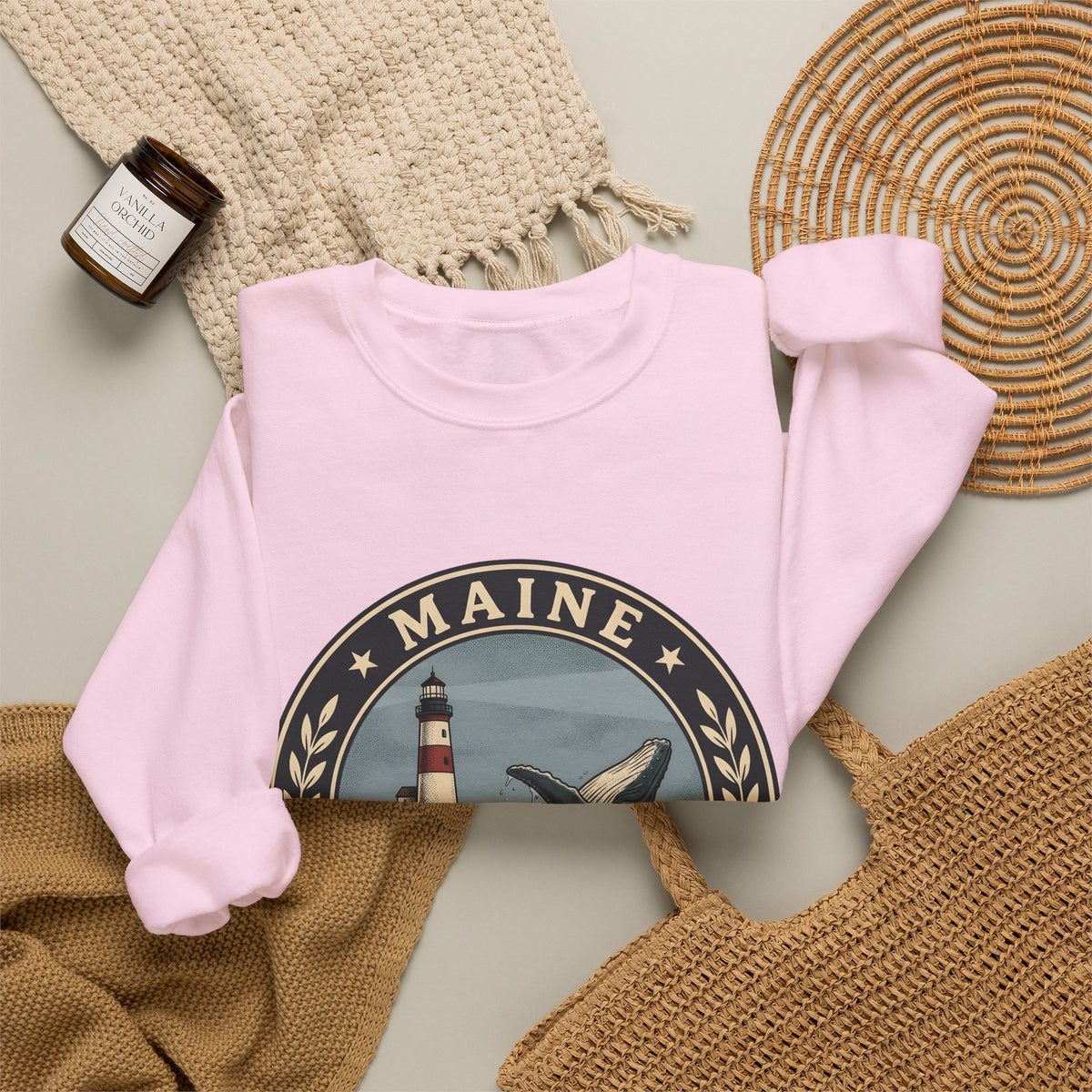Whale Beacon Sweatshirt Maine Marine Gift Women Vintage Sweatshirt Whale Sweatshirt New England Enthusiast Distressed Sweatshirt Nautical Graphic Retro Sea