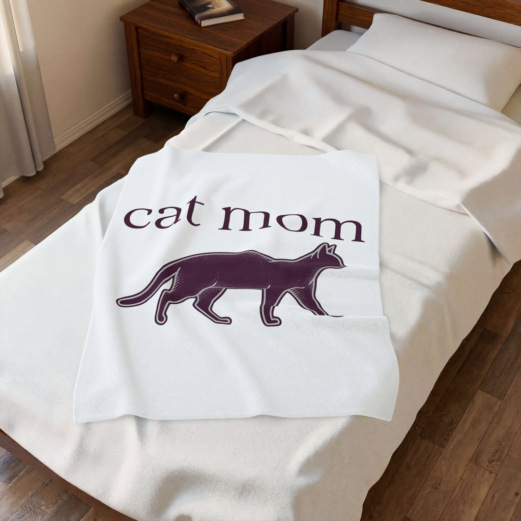 Cat Graphic Blanket Cat Mom Animal Gift Women Minimalist Blanket Kitten Blanket Cat Lady Fan Feline Blanket Simple Design Creature Graphic Vintage