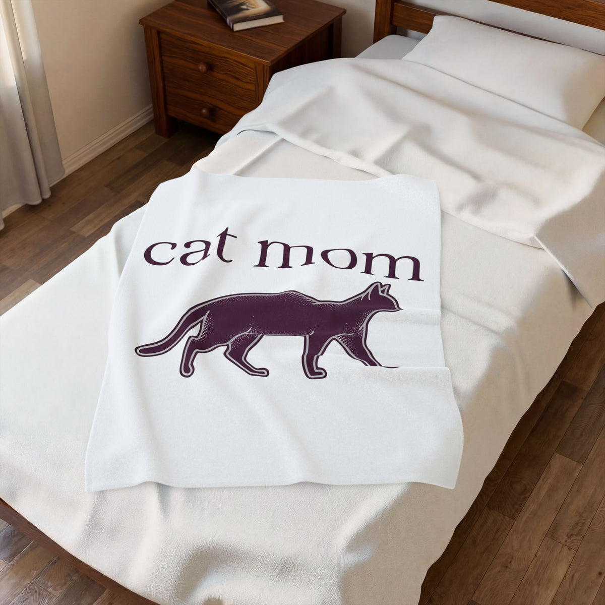 Cat Graphic Blanket Cat Mom Animal Gift Women Minimalist Blanket Kitten Blanket Cat Lady Fan Feline Blanket Simple Design Creature Graphic Vintage