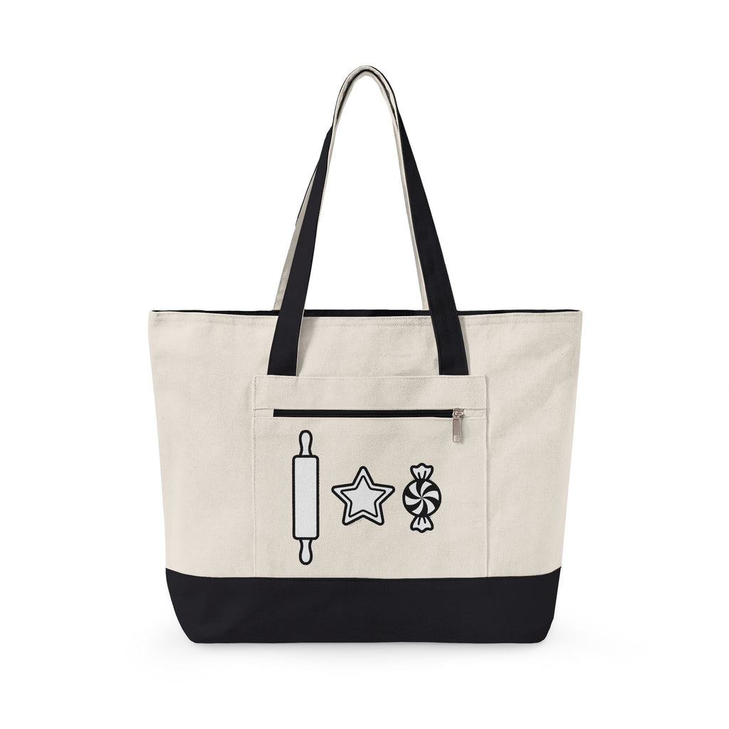 Pastry Symbols Christmas Desserts Gift Simple Bakery Holiday Fan Minimalist Treat Contemporary Tote Bag