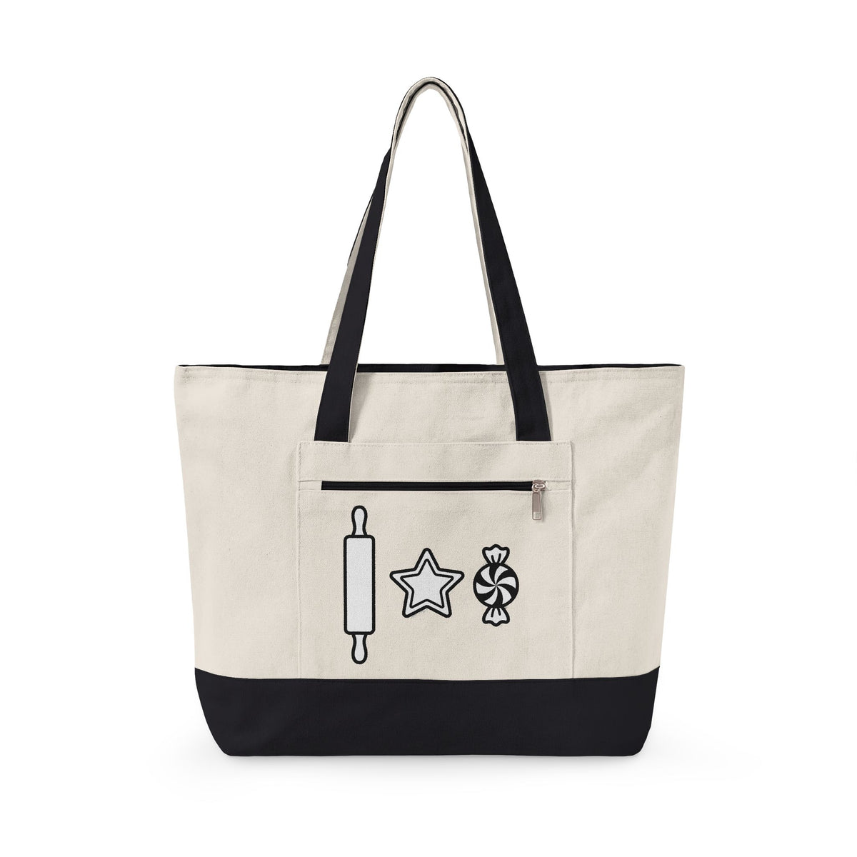 Pastry Symbols Christmas Desserts Gift Simple Bakery Holiday Fan Minimalist Treat Contemporary Tote Bag