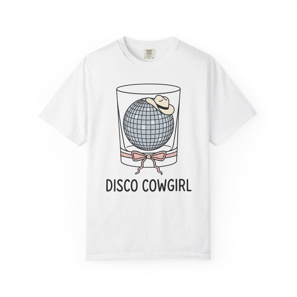 Disco Ball Glass T-Shirt Cowgirl Festivity Gift Women Cartoon T-Shirt Mirror Ball T-Shirt Rodeo Fan Comic T-Shirt Party Graphic Hand Drawn Cowboy