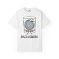 Disco Ball Glass T-Shirt Cowgirl Festivity Gift Women Cartoon T-Shirt Mirror Ball T-Shirt Rodeo Fan Comic T-Shirt Party Graphic Hand Drawn Cowboy