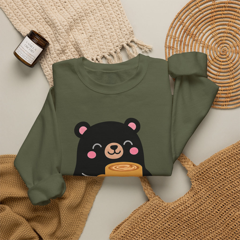 Bear Coffee Cup Coffee Animal Gift Cute Mug Coffee Fan Coffee Mug Kawaii Minimalist Sweatshirt