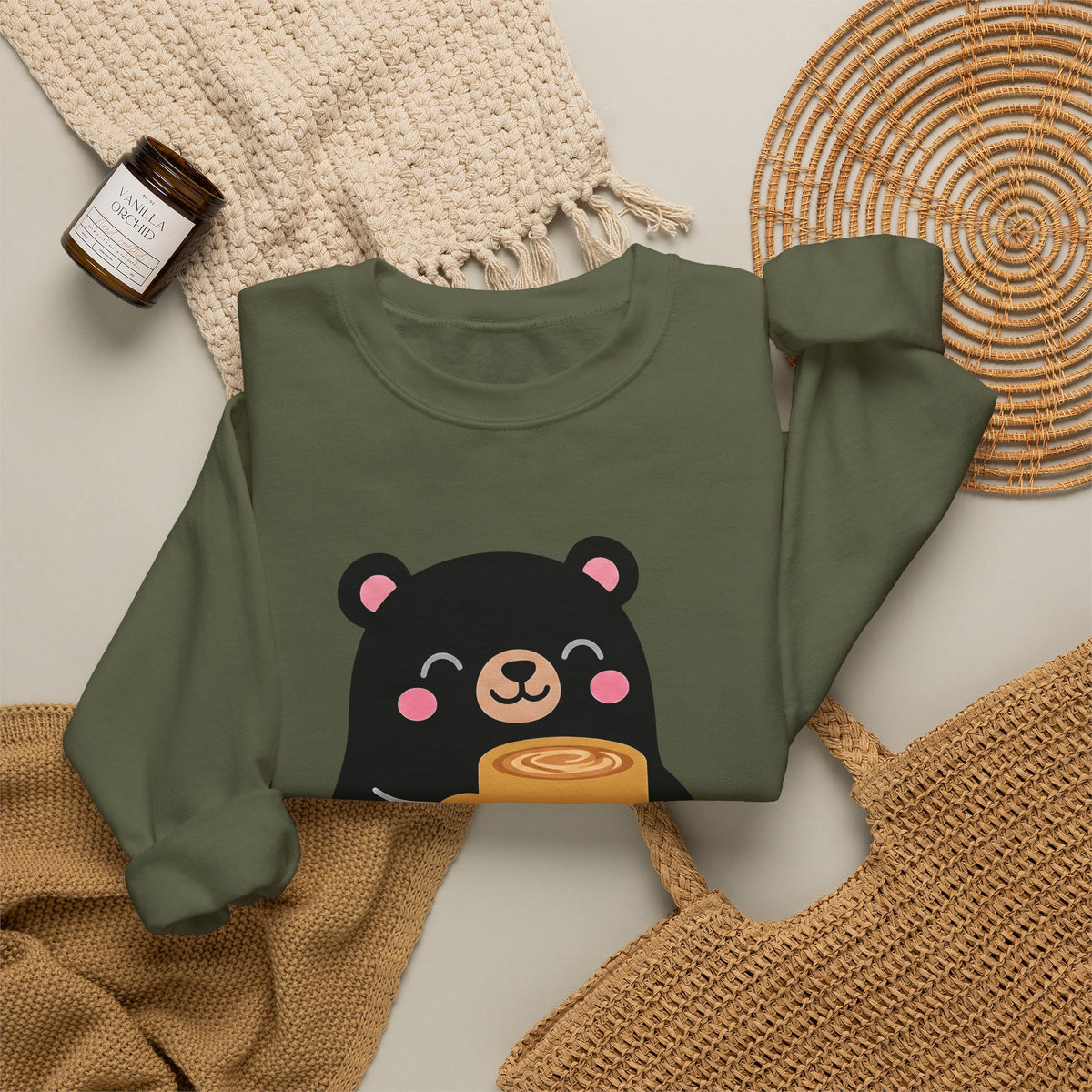 Bear Coffee Cup Coffee Animal Gift Cute Mug Coffee Fan Coffee Mug Kawaii Minimalist Sweatshirt