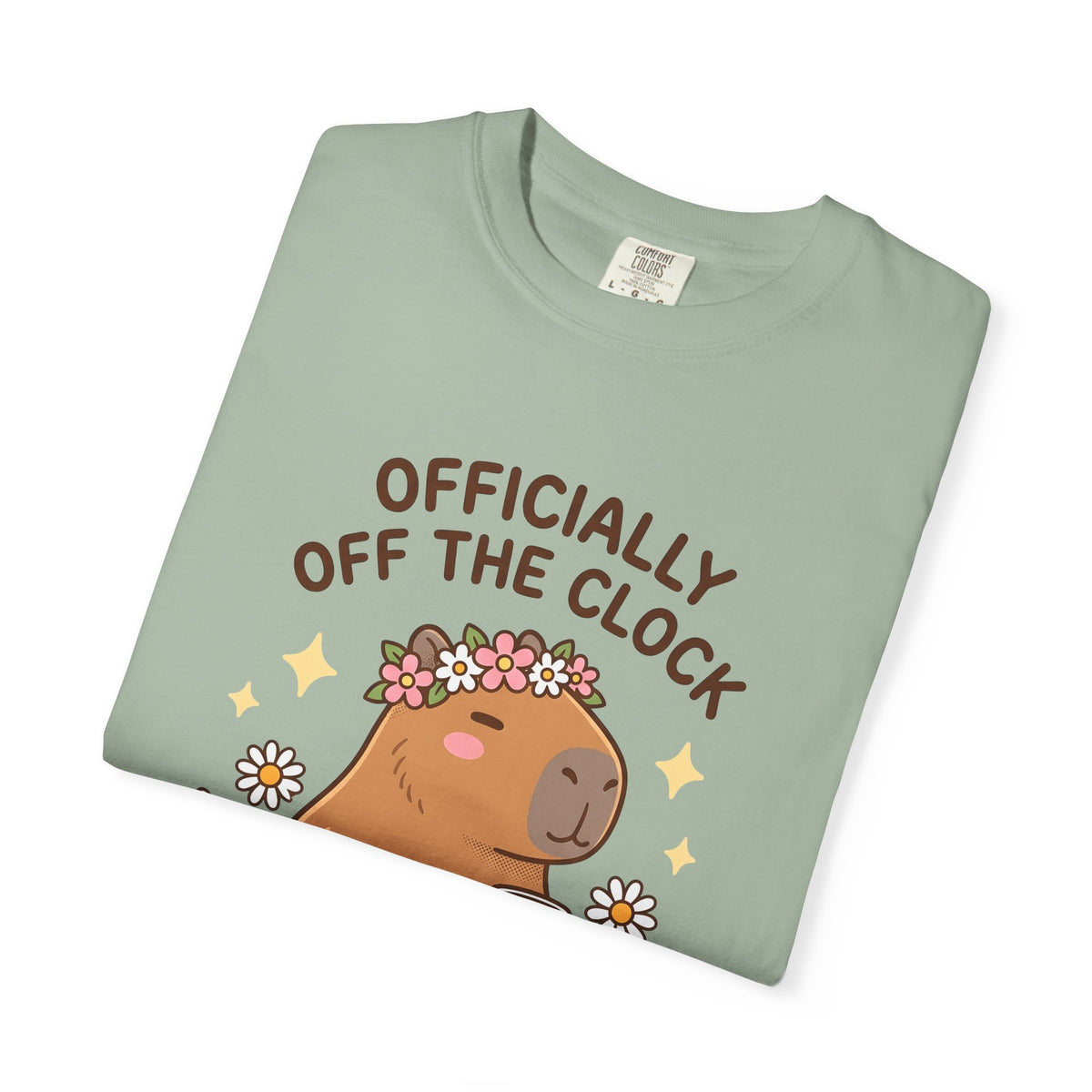 Capybara Coffee T-Shirt Nurses Animal Gift Women Cute T-Shirt Coffee T-Shirt Nurse Enthusiast Adorable T-Shirt Wildlife Graphic Cartoon Daisies
