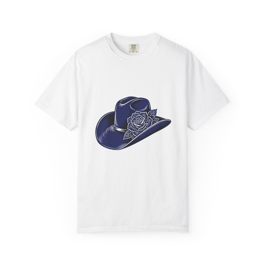 Cowboy Cap T-Shirt Cowgirl Ranch Gift Women Rustic T-Shirt Cowboy Hat T-Shirt Rodeo Fan Western T-Shirt Farm Graphic Line Art Bloom T-Shirt