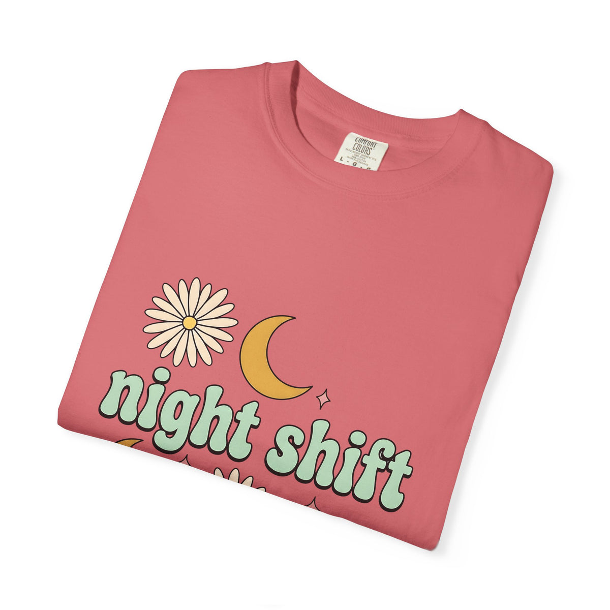 Moon Blossom Graphic T-Shirt Nurses Drink Gift Women Cartoon T-Shirt Flower T-Shirt