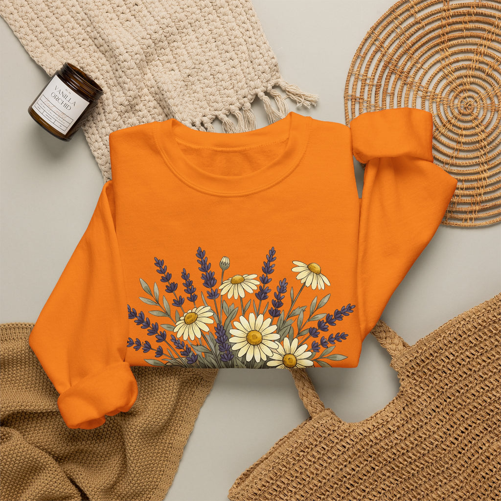 Flower Bunch Sweatshirt Moms Plants Gift Women Hand Drawn Sweatshirt Bouquet Sweatshirt Mother Fan Illustrated Sweatshirt Botanical Graphic Sketch Daisy Bloom