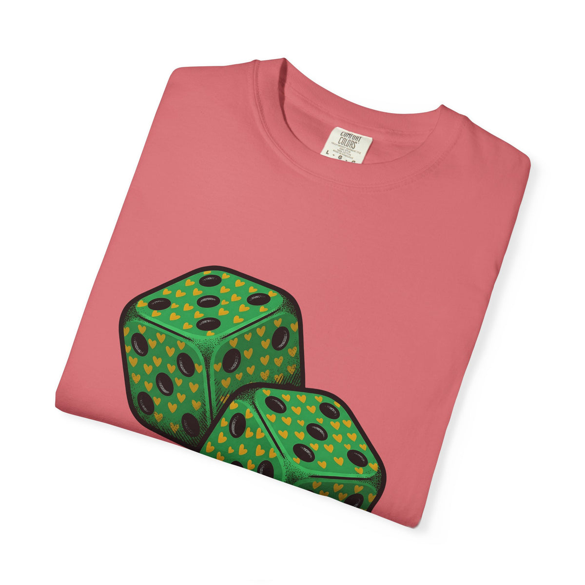 Green Dice T-Shirt St Patrick's Day Fortune Gift Women Vintage T-Shirt Dice T-Shirt Luck Enthusiast Retro T-Shirt Prosperity Graphic Retro Heart