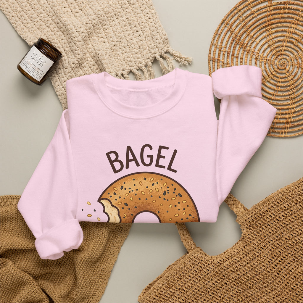 Bagel Desserts Morning Gift Doodle Bagel Pastry Fan Hand Drawn Breakfast Old School Sweatshirt