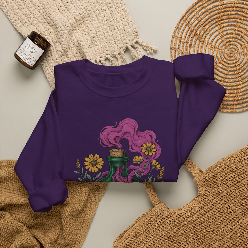 Elixir Flask Sweatshirt Halloween Magic Gift Women Cartoon Sweatshirt Potion Bottle Sweatshirt Spooky Fan Toon Sweatshirt Magical Graphic