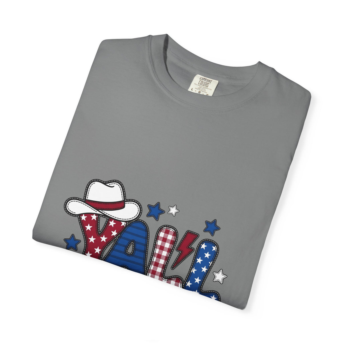Cowboy Hat Stars T-Shirt America Patriotic Gift Women Cartoon T-Shirt Western Hat T-Shirt Usa Fan Vintage T-Shirt Star Graphic Retro Plaid T-Shirt