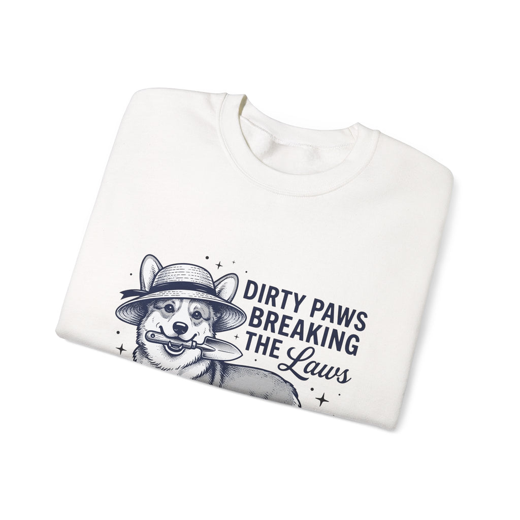 Corgi Canine Sweatshirt Dog Horticulture Gift Women Old School Sweatshirt Dog Sweatshirt Dog Fan Puppy Sweatshirt Gardening Graphic Outline Hand Shovel Sweatshirt