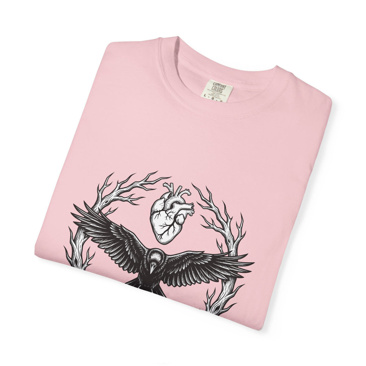 Raven Love T-Shirt Gothic Gloom Gift Women Spooky T-Shirt Crow Love T-Shirt Dark Fan Creepy T-Shirt Dark Illustration Hand Drawn Antler Crown