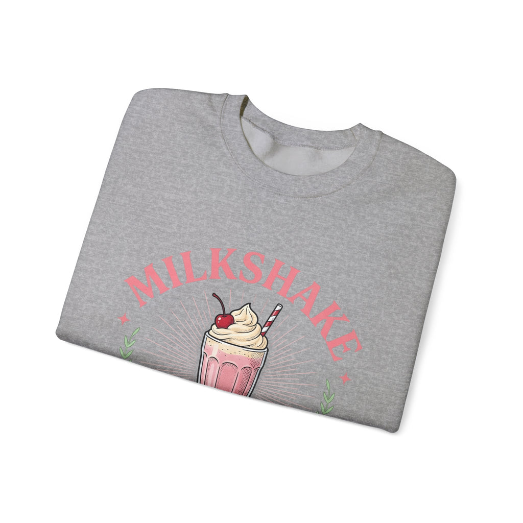 Milkshake Illustration Sweatshirt Desserts Cafe Gift Women Antique Sweatshirt Shake Sweatshirt Dessert Fan Retro Sweatshirt Coffee Graphic Vintage-Inspired