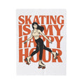 Roller Skater Blanket Sports Fitness Gift Women Bold Graphic Blanket Sk8er Blanket Athlete Enthusiast Graphic Design Gym Graphic Vintage Retro