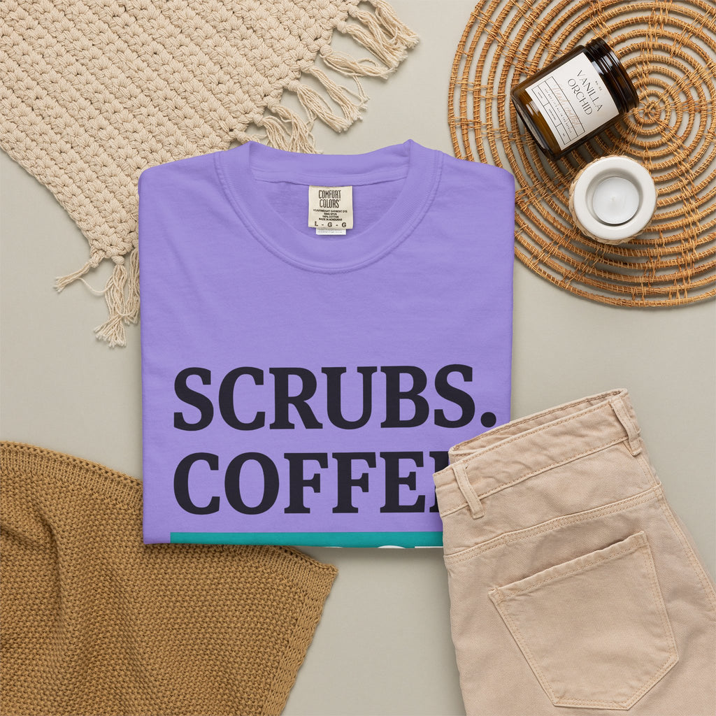 Coffee Cup T-Shirt Nurse Humor Gift Women Modern T-Shirt T-Shirt T-Shirt Rn Fan Contemporary T-Shirt Funny Graphic Minimalist Teal Highlight T-Shirt