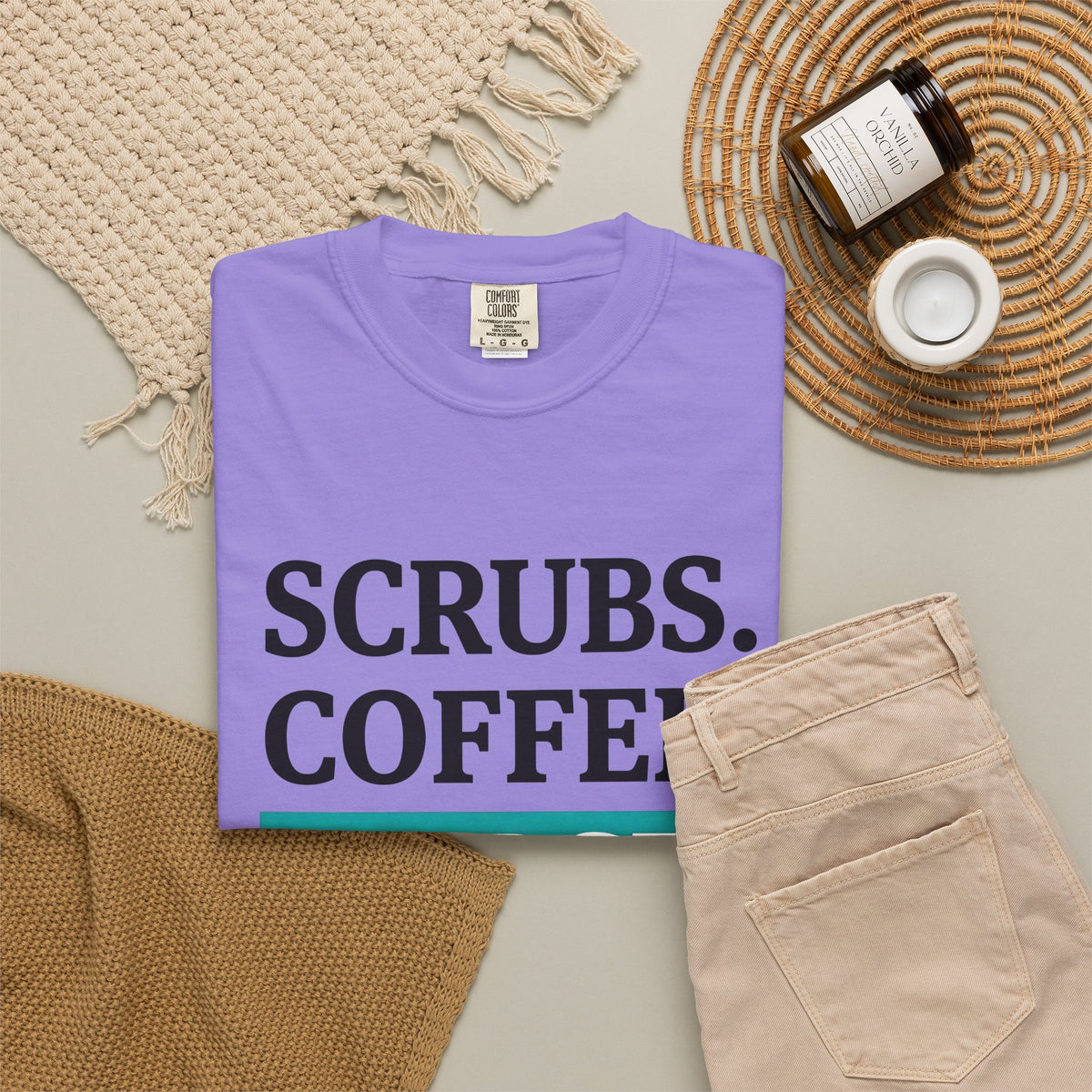 Coffee Cup T-Shirt Nurse Humor Gift Women Modern T-Shirt T-Shirt T-Shirt Rn Fan Contemporary T-Shirt Funny Graphic Minimalist Teal Highlight T-Shirt