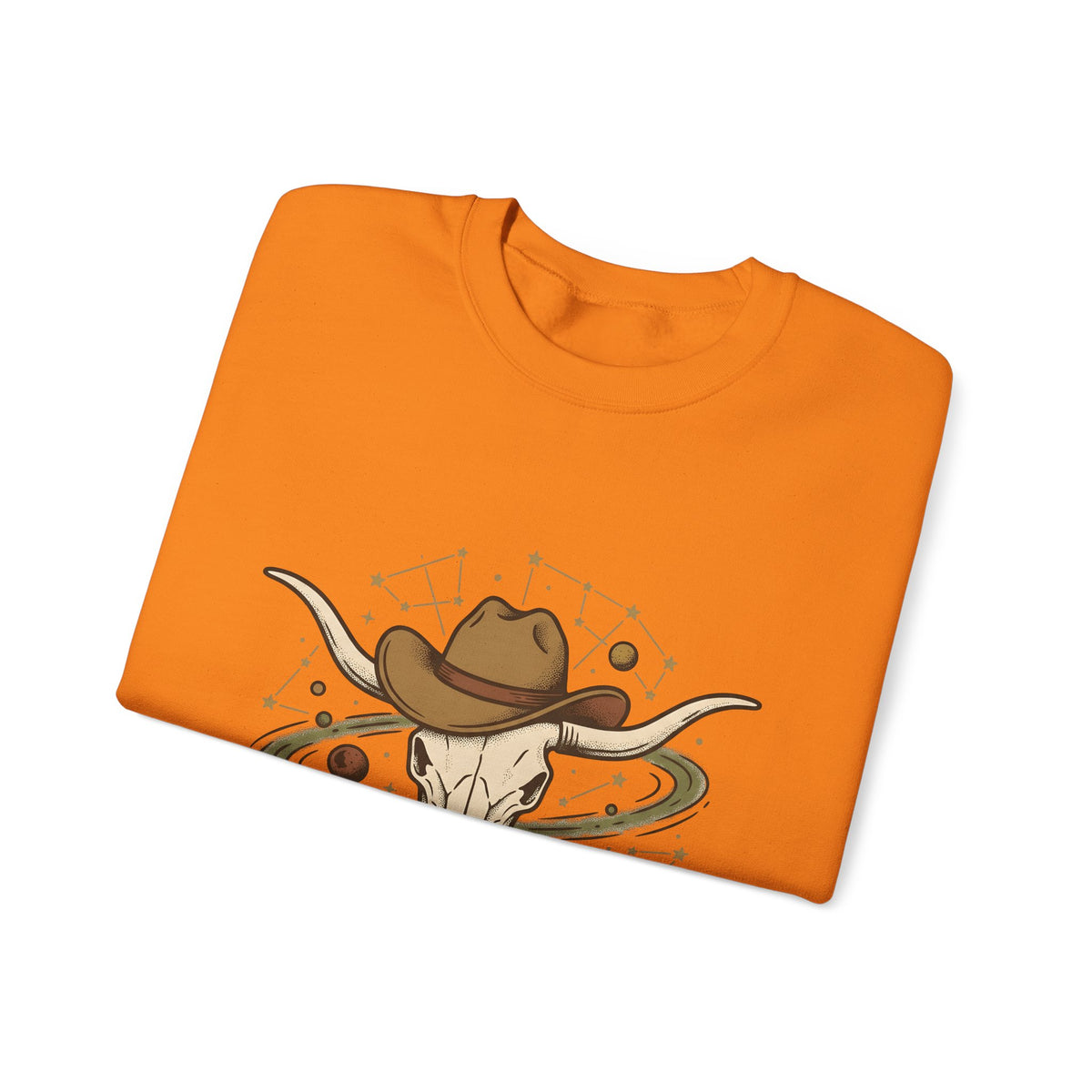 Longhorn Skull Hat Sweatshirt Cowgirl Western Gift Women Vintage Sweatshirt Skullcap Sweatshirt Rodeo Fan Retro Sweatshirt Design Retro Planets Sweatshirt
