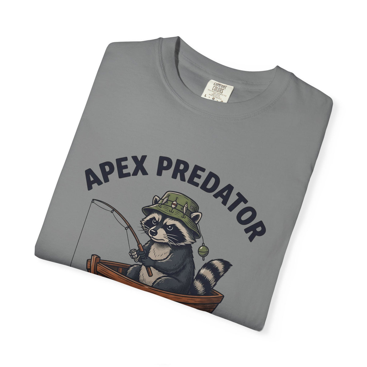 Raccoon Angler Fishing Wildlife Gift Cute Trash Panda Angling Fan Furry Retro Fishing Boat T-Shirt