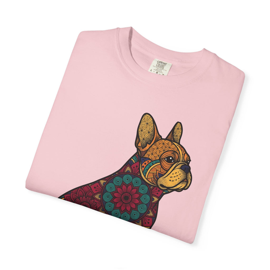 French Bulldog T-Shirt Dog Wildlife Gift Women Tribal T-Shirt Bouledogue T-Shirt Dog Fan Animal Graphic T-Shirt Rainbow Mandala T-Shirt