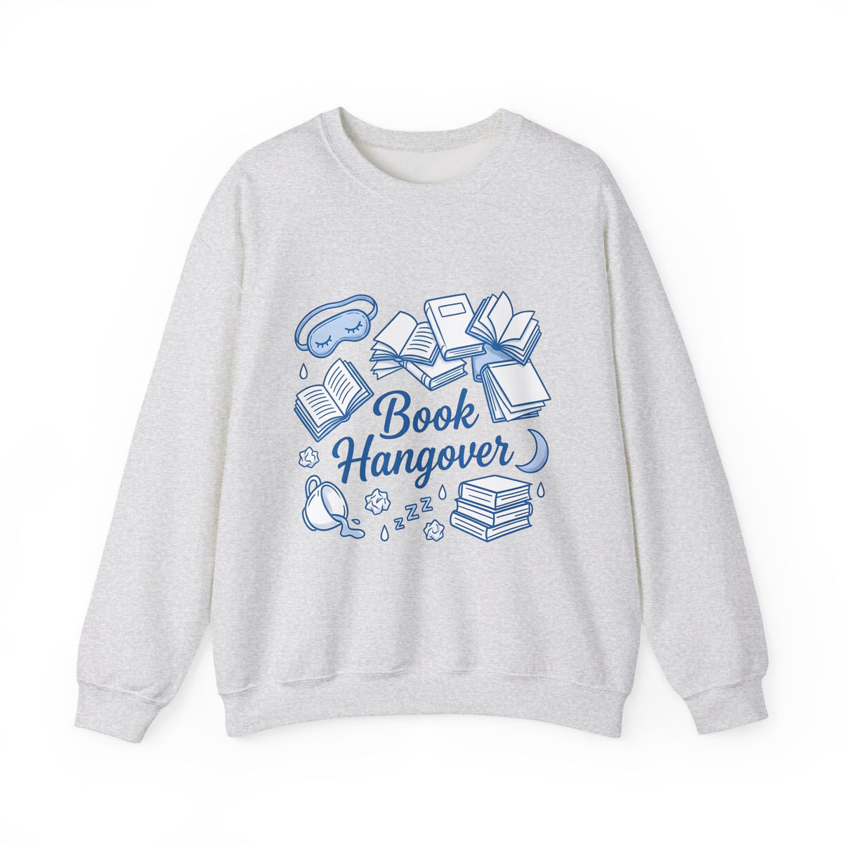 Book Stack Sweatshirt Book Reading Gift Women Doodle Sweatshirt Book Pile Sweatshirt Bibliophile Fan Illustrated Graphic Bookworm Design Whimsical Sleep