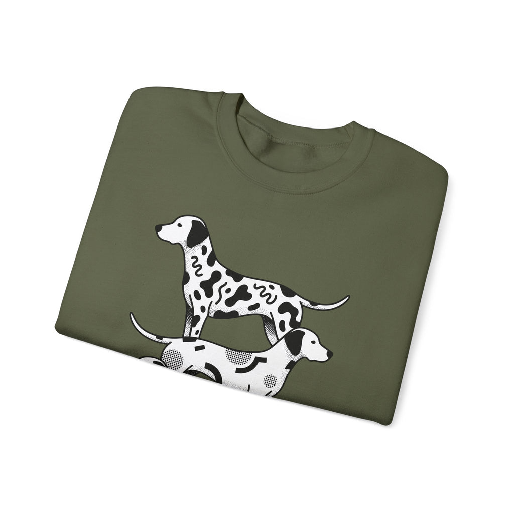 Dalmatian Sweatshirt Dog Fauna Gift Women Flat Sweatshirt Dalmatian Sweatshirt Dog Fan Graphic Design Illustration Sketch Spot Design Sweatshirt