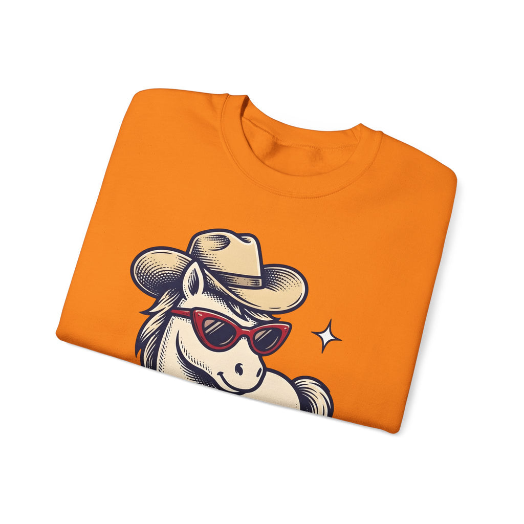Horse Cowboy Hat Sweatshirt Cowgirl Cowboy Gift Women Classic Sweatshirt Equine Sweatshirt Rodeo Fan Western Sweatshirt Cowboy Graphic Line Art Eyeglasses