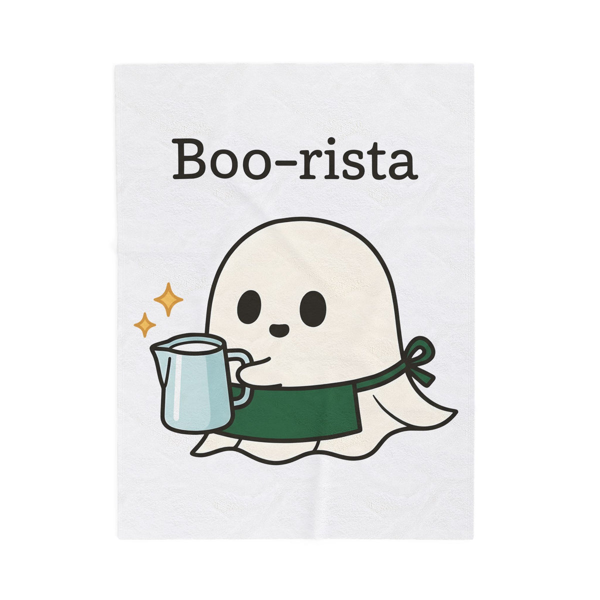 Ghost Barista Blanket Coffee Halloween Gift Women Cute Blanket Specter Blanket Coffee Fan Kawaii Blanket Spooky Graphic Cartoon Coffee Blanket Blanket