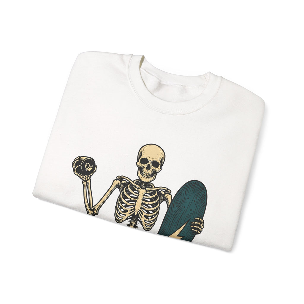 Bony Skateboarder Sweatshirt Sports Training Gift Women Line Art Sweatshirt Skateboarder Sweatshirt Athlete Enthusiast Illustration Design Workout Classic