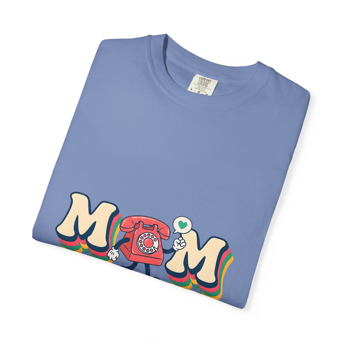 Vintage Phone T-Shirt Moms Relatives Gift Women Comic T-Shirt Old Phone T-Shirt Mother Fan Cartoon T-Shirt Family Graphic Classic Love Symbol