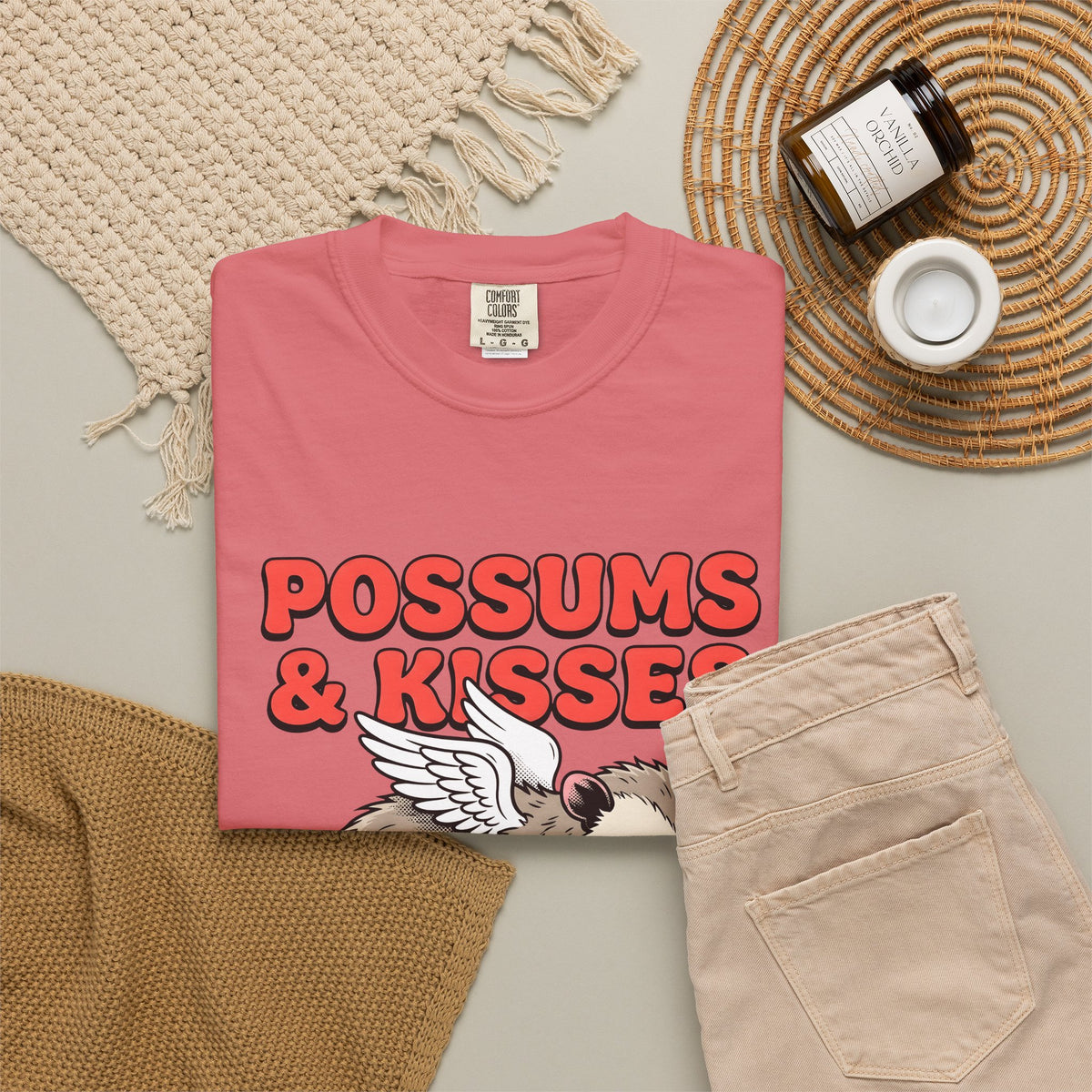 Possum Graphic T-Shirt St. Valentines Day Animals Gift Women Cartoon T-Shirt Opossum T-Shirt Valentines Fan Kawaii T-Shirt Wildlife Graphic Retro