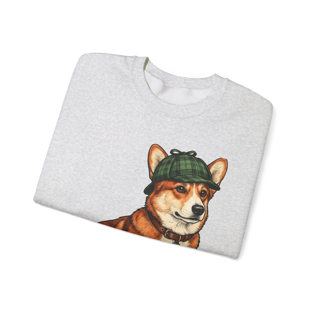 Corgi Puppy Dog Animals Gift Sketch Puppy Dog Fan Canine Doggy Retro Detective Cap Sweatshirt