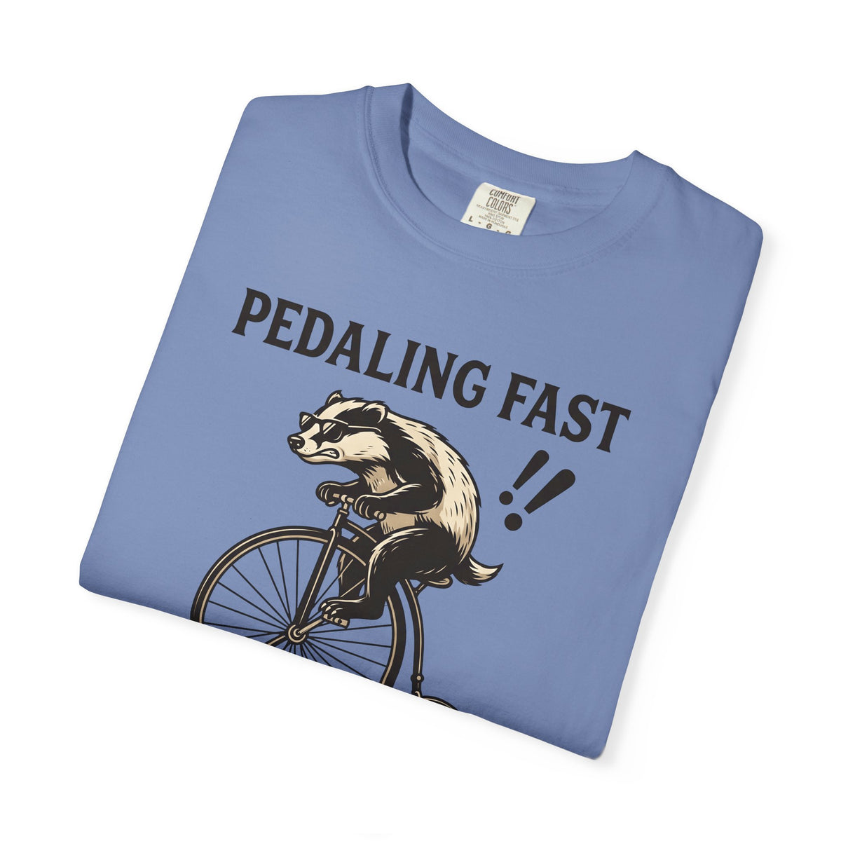 Badger Bike T-Shirt Funny Wildlife Gift Women Comic T-Shirt Bicycle T-Shirt Humor Fan Cartoon T-Shirt Animal Graphic Retro Shades T-Shirt