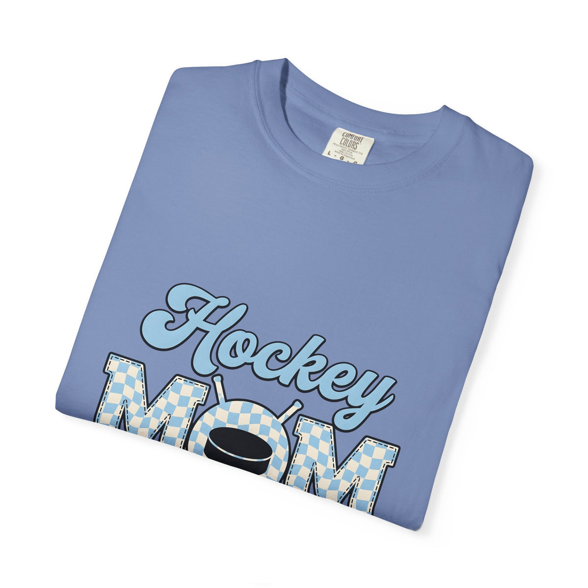 Hockey Puck T-Shirt Hockey Mom Sports Gift Women Retro T-Shirt Puck T-Shirt Hockey Fan Vintage T-Shirt Athletic Graphic Checkered Hockey Sticks