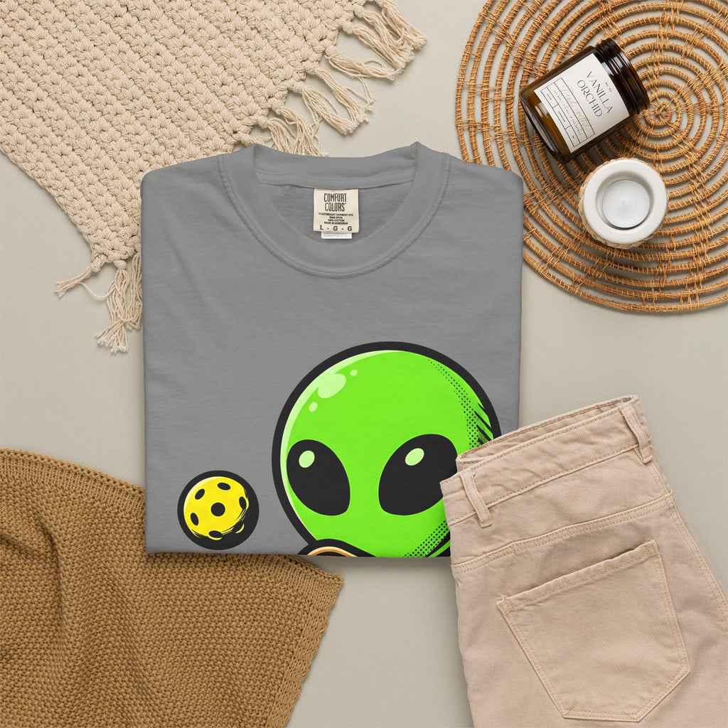 Alien Pickleball T-Shirt Pickleball Humor Gift Women Cute T-Shirt Alien Pickleball T-Shirt Pickleball Fan Kawaii T-Shirt Comedy Graphic Cartoon