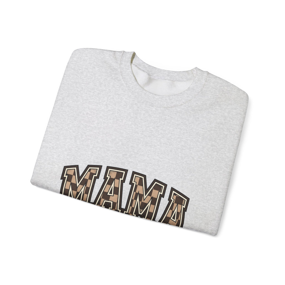 Checkered Varsity Letters Sweatshirt Mama Baby Gift Women Powerful Sweatshirt Varsity Jacket Sweatshirt Mom Fan Bold Sweatshirt Infant Graphic Old School Grid