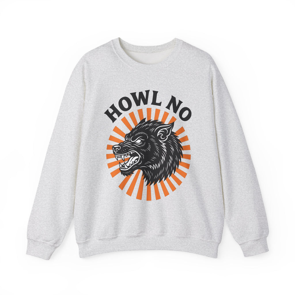Wolf Face Halloween Scary Gift Werewolf Horror Fan Creepy Retro Sunburst Sweatshirt