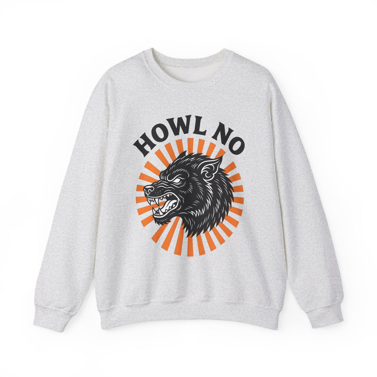 Wolf Face Halloween Scary Gift Werewolf Horror Fan Creepy Retro Sunburst Sweatshirt