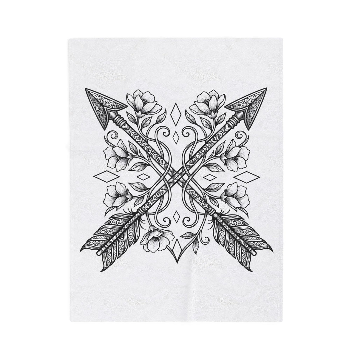 Crossed Arrows Blanket Cowgirl Rodeo Gift Women Tribal Blanket Arrows Blanket Cowgirl Fan Native Blanket Rodeo Graphic Classic Blossom Blanket