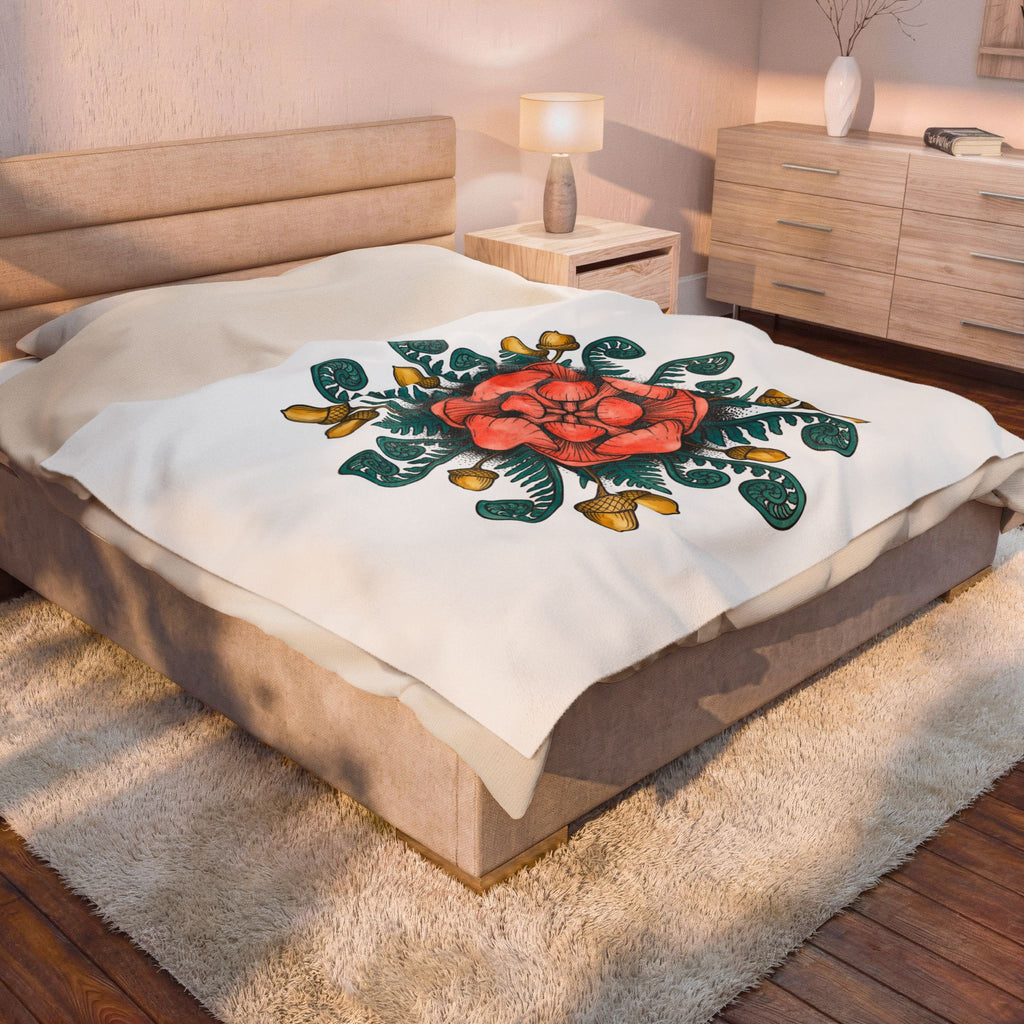 Shroom Mandala Blanket Boho Chic Flora Gift Women Bohemian Blanket Mushroom Blanket Hippie Fan Tribal Blanket Botanical Graphic Line Art Seed Pods