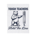Bear Pen Blanket Teachers Wildlife Gift Women Sketch Blanket Pen Holder Blanket Educator Enthusiast Drawing Illustration Retro Classroom Blanket