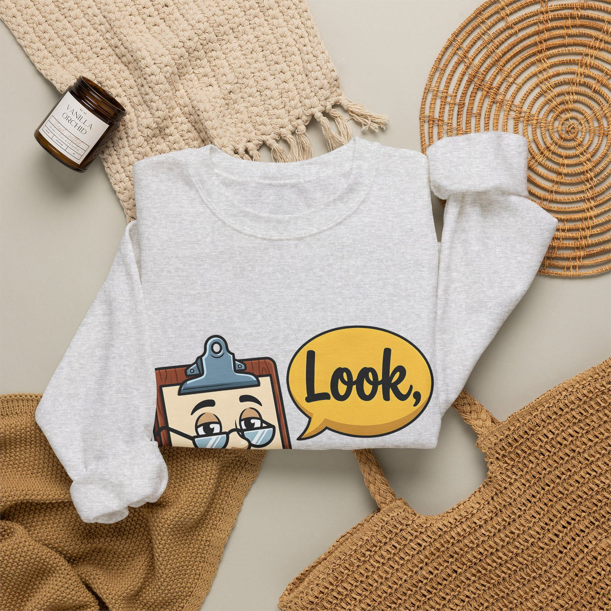 Clipboard Sketch Sweatshirt Teacher Stationery Gift Women Line Art Sweatshirt Notepad Sweatshirt Educator Enthusiast Illustration Design Drawing Sweatshirt