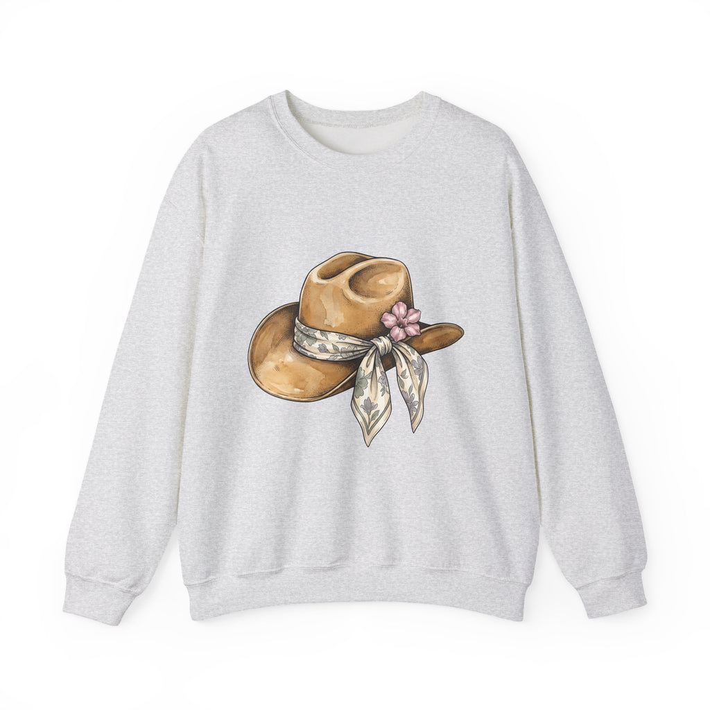 Country Hat Sweatshirt Cowgirl Outback Gift Women Tribal Sweatshirt Cowboy Hat Sweatshirt Rodeo Fan Cowgirl Graphic Sweatshirt Folk Flower Kerchief Sweatshirt