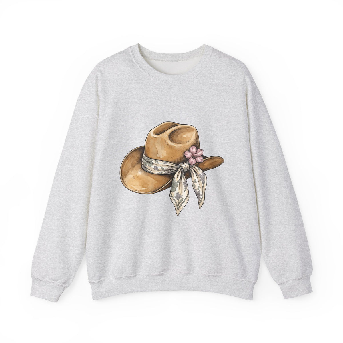 Country Hat Sweatshirt Cowgirl Outback Gift Women Tribal Sweatshirt Cowboy Hat Sweatshirt Rodeo Fan Cowgirl Graphic Sweatshirt Folk Flower Kerchief Sweatshirt