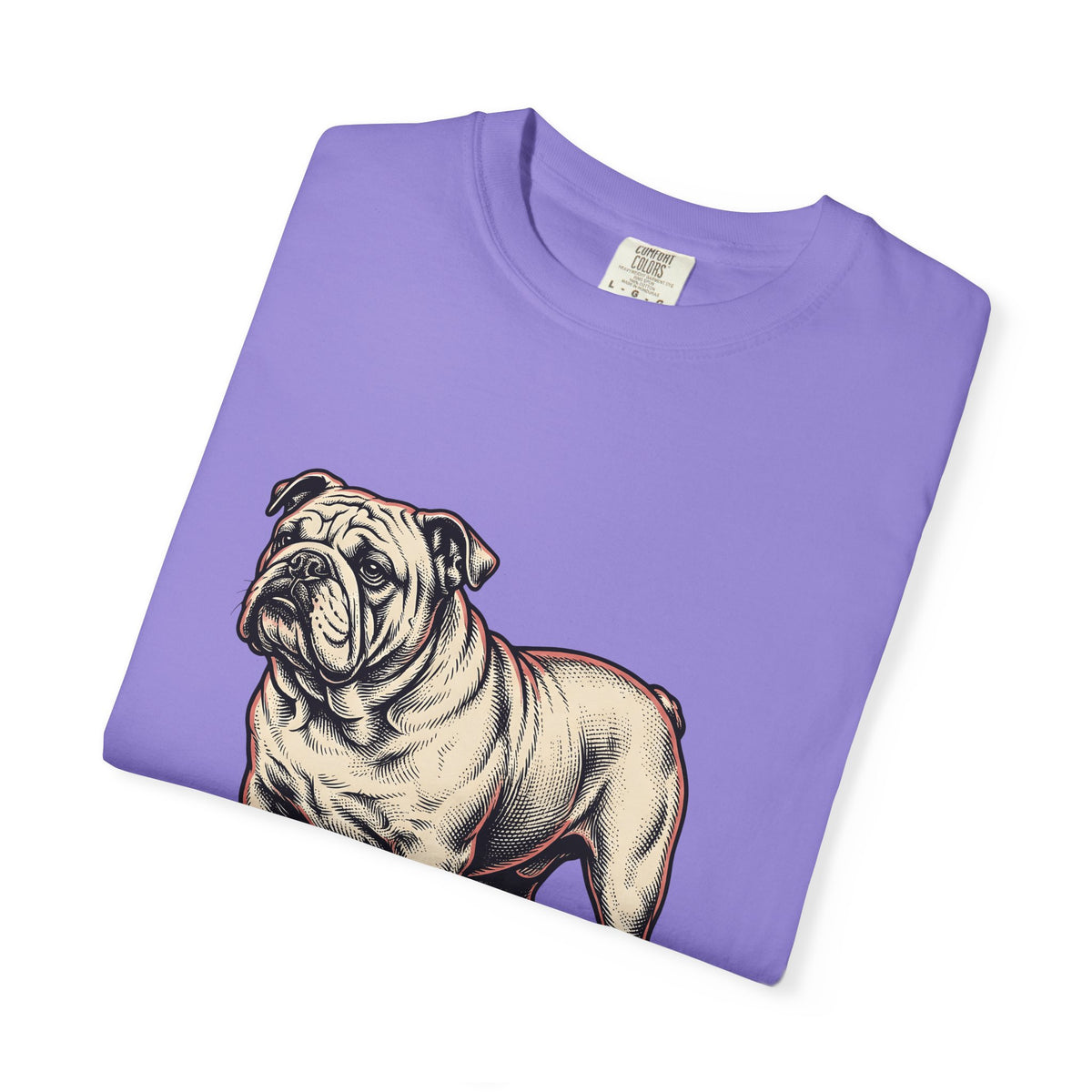 Bulldog Dog T-Shirt Dog Pets Gift Women Vintage T-Shirt Bulldog T-Shirt Dog Fan Bulldog T-Shirt Animal Graphic Hand Drawn Grass T-Shirt