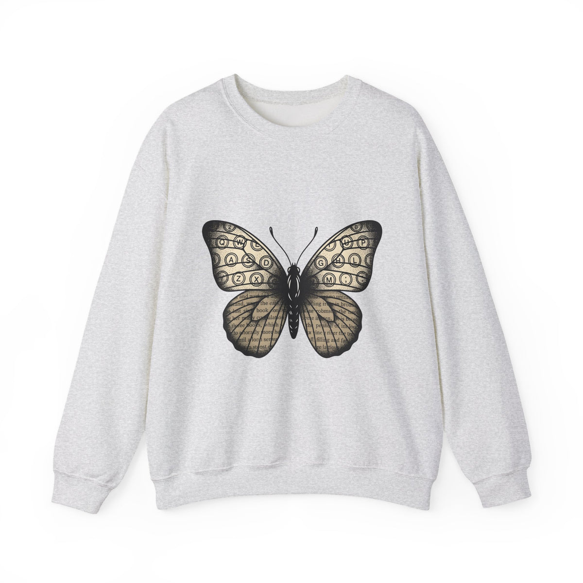 Butterfly Design Sweatshirt Moms Environment Gift Women Sketch Sweatshirt Butterfly Sweatshirt Motherhood Fan Illustration Graphic Cartoon Keyboard Keys