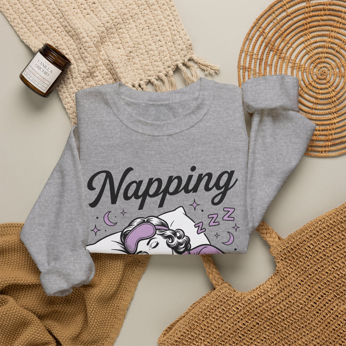 Sleeping Girl Sweatshirt Funny Bedtime Gift Women Antique Sweatshirt Slumbering Girl Sweatshirt Humor Fan Vintage Sweatshirt Sleep Graphic Classic Clock Sweatshirt